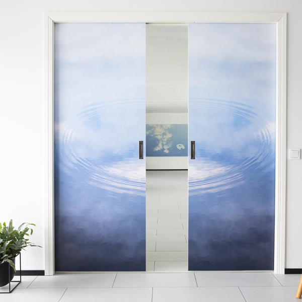 Liune double doors magnet print picture waterdrop